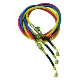 Click here to buy 72in. R12 Red Hose With Quick Seal Fittings by Robinair.