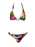 Guess Multi-Colored Mod Triangle Bikini w/Gold Rings M