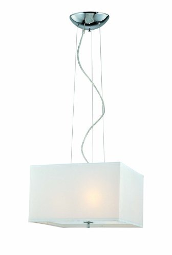 Lite Source LS-19147 Olwen Ceiling Lamp, Chrome with White Paper Shade
