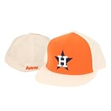 Houston Astros American Needle Flat Bill Baseball Hat - Orange / White 2-Tone