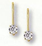 1/4ct Total Weight Round Brilliant Diamond Earrings Set 14kt Gold Leverbacks