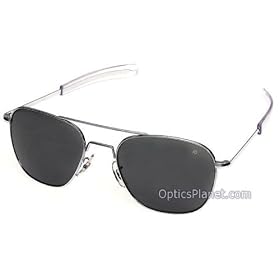 American Optical Flight Gear Original Pilot Sunglasses, 57mm, Silver Lenses and Temples: Original Pilot, 57mm, Silver, Bayonet, True Color Model 30120