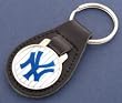 New York Yankees White Leather Keychain