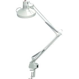 Combination Desk Lamp with Outlet - White Finish by Visiondecor Furniture