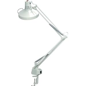 Combination Desk Lamp with Outlet - White Finish by Lite Source