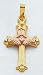 14kt Two-Tone Gold Claddaugh Cross - XR714