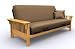 Santa Barbara Wood Metal Futon Frame Full-Golden Oak