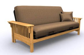 Kitchen: Santa Barbara Wood Metal Futon Frame Full Walnut