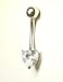 14k Elegant Heart Cubic Zirconia CZ Belly Ring