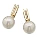 14kt White Gold Chic Cultured White Pearl and Diamond Earrings