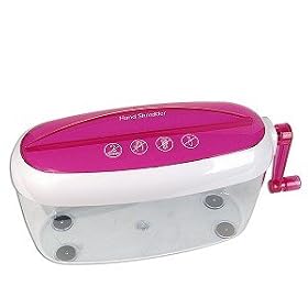Think Tank Tech 8 1/2 x 11-Inch Hand Crank Paper Shredder (Pink)