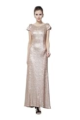 Sequined Full Length Cowl Neck Evening Dress/Maxi Dress 