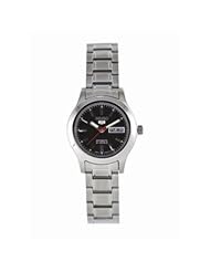 Seiko Womens SYMD95 Seiko 5 Automatic Black Dial Stainless-Steel Bracelet Watch