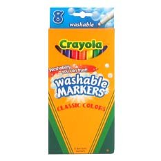 Binney & Smith Crayola(R) Washable Markers, Thin Line, Assorted Classic Colors, Box Of 8