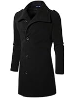 Doublju Mens Winter Long Half Coat