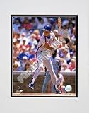 Photofile New York Mets Darryl Strawberry 1989 Batting Action 8x10 Photo Mounted in 11x14 Double Mat