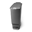 simplehuman Step Trash Can, Slim, Plastic, 10-1/2 Gallons, Gray