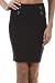 IMIButton-7755 High Waist Stretch Pencil Skirt with Button Detail - Black / M