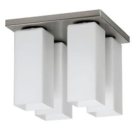 Dainolite EDR93044-SC 4-Light Pendant or Flush Mount Fixture, Satin Chrome