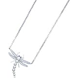 Sterling Silver White Freshwater Cultured Round Pearl Cubic Zirconia Dragonfly Charm 16