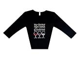Womens Rhinestone My Doc Says I need Glasses 3/4 Length T-Shirt