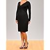 A Pea in the Pod Collection: Velvet Long Sleeve Drape Front Maternity Dress