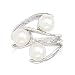 Rhodium Plated Cultured Freshwater Pearl Ring