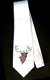 Party Decoration Necktie with head, buck, rack, brown, antlers