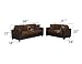 Bobkona Seattle Microfiber Sofa and Loveseat 2-Piece Set in Chocolate Color