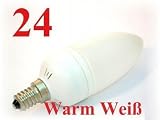 24 LED Kerze E14 Warm Weiss Leuchtmittel E-14 230V Warmweiß