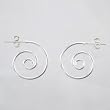 Fancy Spiral Hoop Post Earrings in Sterling Silver, #9452