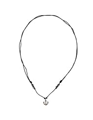 Anchor Charm Pave Diamond Sterling Silver .925 Macrame Fashion Necklace Handmade Jewelry