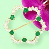 Emerald & Diamond Brooch - B0001KZQLC