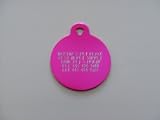 Small Circle Shape Pet ID Tag Pink...FREE SHIPPING