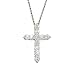 Jewelry : 18k White Gold Diamond Common Prong Cross Pendant (1 cttw, G-H Color, SI2 Clarity)