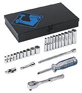 Armstrong 15-210 25pc 1/4 Drive 12pt Fractional Ratchet/Socket Set