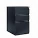 Three-Drawer Mobile File Pedestal w/Full-Length Pull, Black, 23