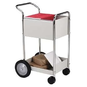 Fellowes 40924 Steel Mini Mail Cart - 39-1/4H x 20-1/2W x 26D
