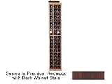 Wine Cellar Innovations Designer Series Collection Premium Redwood with Dark Walnut Stain 3-Column Individual Bottle Rack with Display 72x14x13-in.