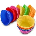 12 pcs Silicone Cake Moulds Muffin Cupcake Bread Mousse, Jelly, Chocolate, Cake Case Mould Tins 6 Colour Cookware silicone Bakeware