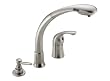 Delta Faucet 474-SS Waterfall Single-Handle Pull-Out Kitchen Faucet with Spray, Stainless