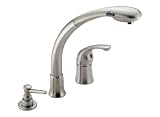 Delta 474-SS Waterfall Single-Handle Pull-Out Kitchen Faucet with Spray, Stainless