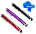 Bluecell 3 Pack of Red Purple Black Stylus Universal Touch Screen Pen for Kindle Touch 3g Fire Keyboard DX + Bluecell Cable Tie