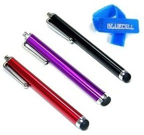 Bluecell 3 Pack of Red Purple Black Stylus Universal Touch Screen Pen for Kindle Touch 3g Fire Keyboard DX + Bluecell Cable Tie