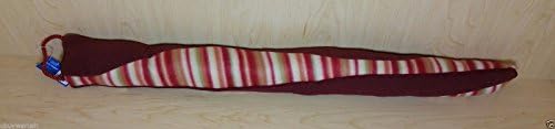 Door Draft Stopper 36" Burgundy Reddish Stripes Cold Cool Air Window Breeze Blocker Guard Cover Snake Decorative Home