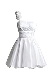 2015 One Shoulder Organza/Satin/Taffeta/Tulle Lace Belted Wedding Dress/Mini Dress 