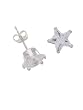 Sterling Silver 7mm Star Cut CZ Earrings, Clear