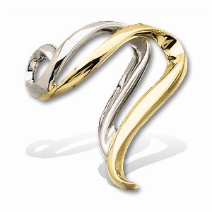 14K Yellow Gold Two Tone Chain Slide