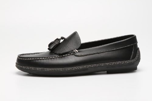 Handsewn Company Men's Tassel Kilt Driver Loafers black Leather Designer Shoe 9.5