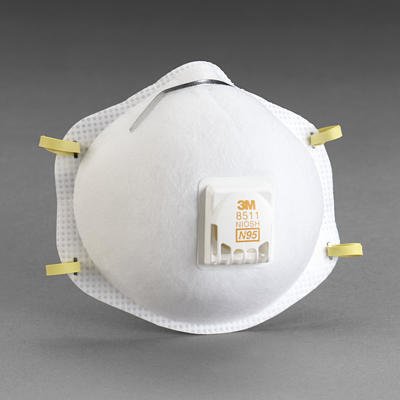 3M 8511 Particulate Sanding Respirator N95, Valve 10-Pack